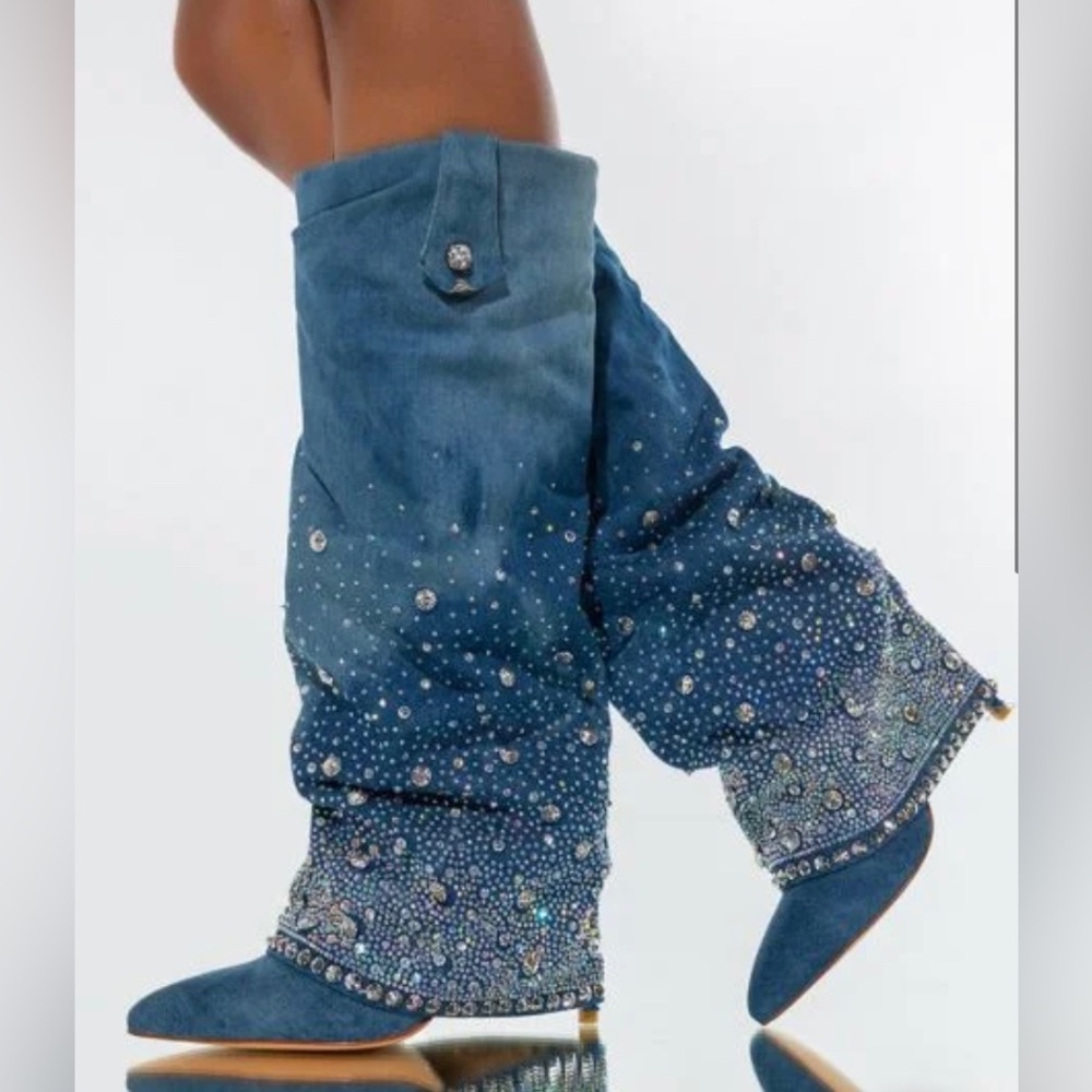 Denim Sparkle Boot